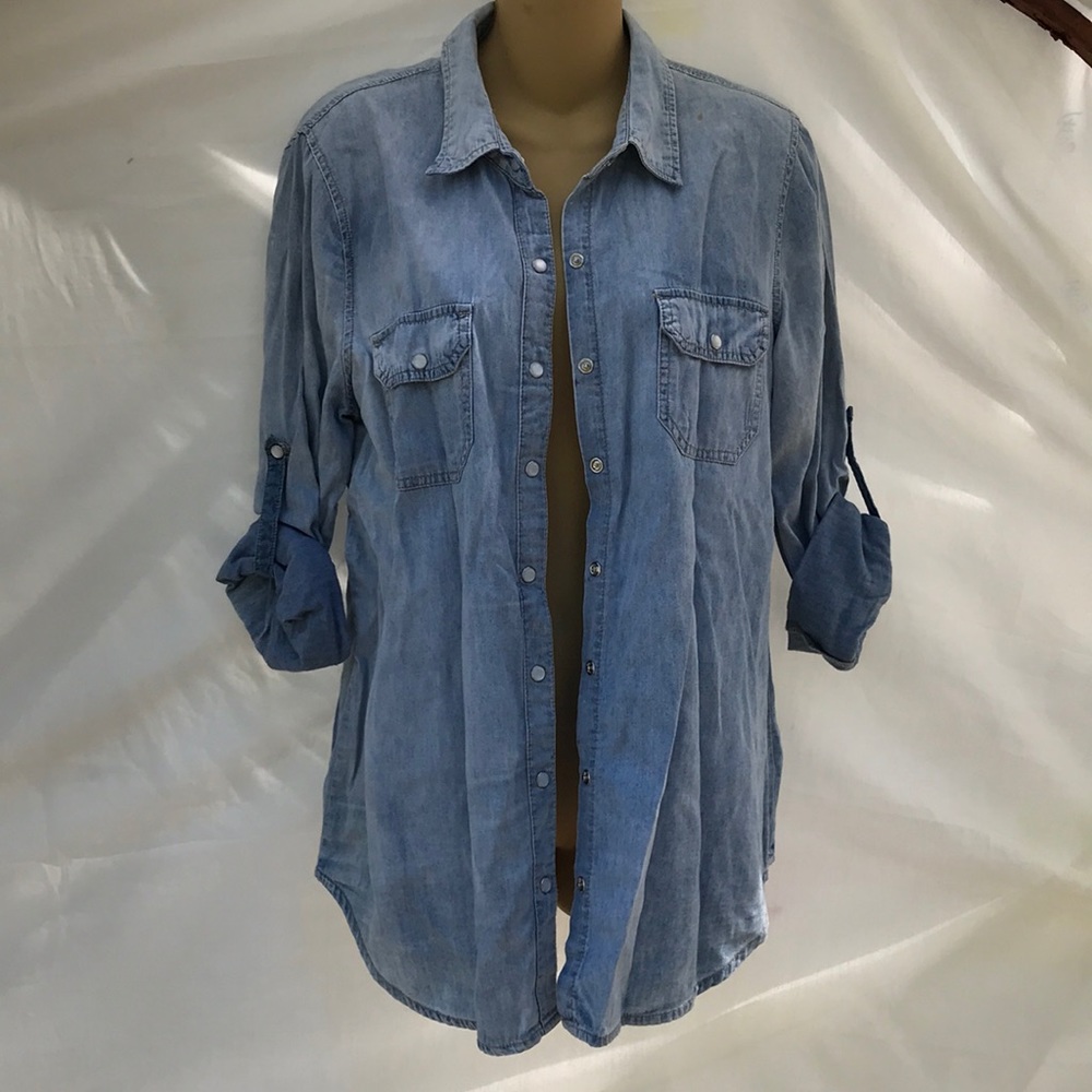 Vintage Mel & Mo jean shirt blouse Sz M